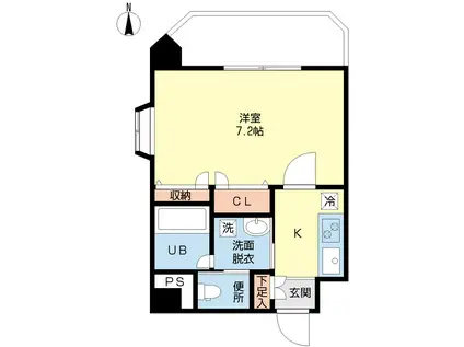 WILLDO平尾(1K/6階)の間取り写真