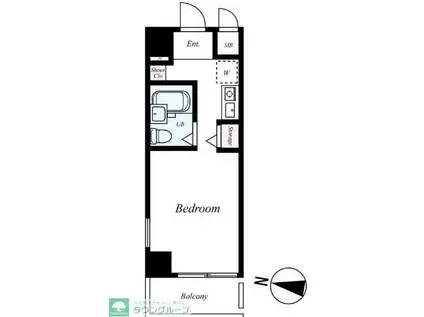 プレール麻布仙台坂(ワンルーム/5階)の間取り写真