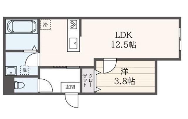 町田レジデンス(1LDK/2階)の間取り写真
