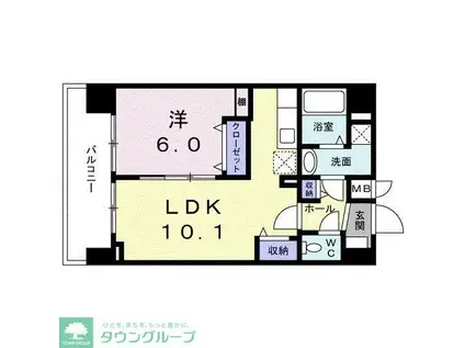 グランツ スエヒロ(1LDK/4階)の間取り写真