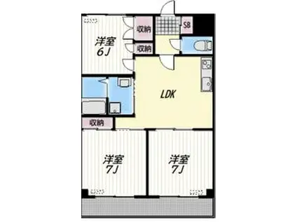 FLAT I(3LDK/3階)の間取り写真