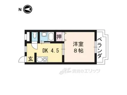 リヴィエールⅠ(1K/1階)の間取り写真