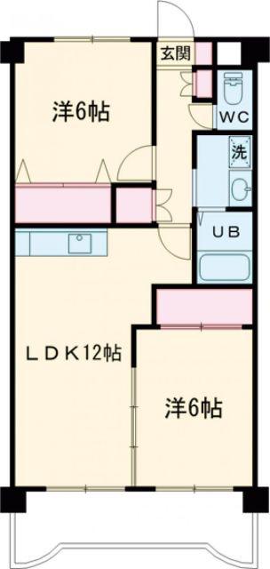 秀和ココペリ(2LDK/1階)の間取り写真