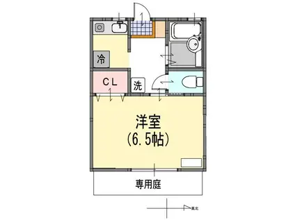 ソミュール野方(1K/1階)の間取り写真