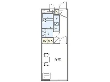 レオパレスヒューゲル参番館(1K/4階)の間取り写真