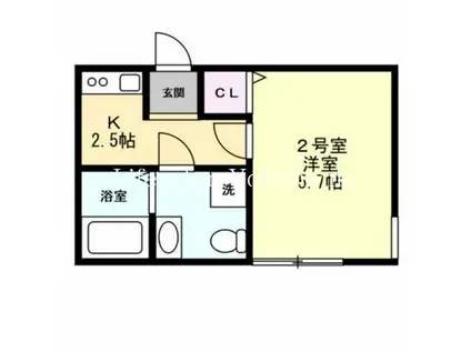 エスタシオン横浜(1K/1階)の間取り写真