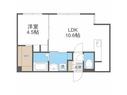 オルセーリュクス豊平(1LDK/4階)の間取り写真