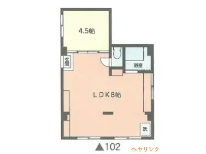 地下鉄鶴舞線 庄内通駅 徒歩6分 3階建 築49年(1LDK/1階)の間取り写真