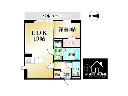 エル・ソル南庄町(1LDK/2階)の間取り写真