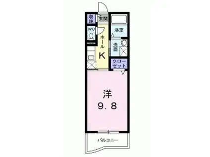 ピカソル(1K/1階)の間取り写真
