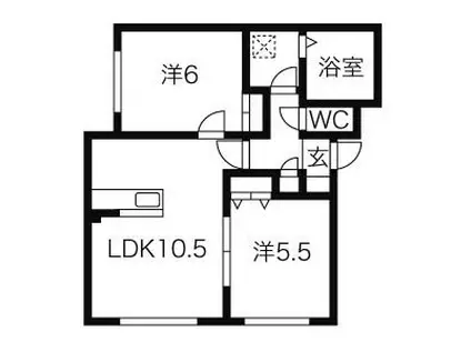アートヒルズ南郷(2LDK/4階)の間取り写真