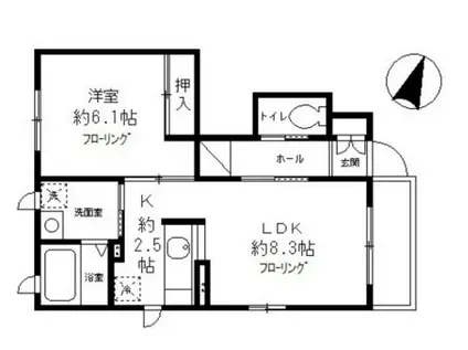 チェレスタ笹塚(1LDK/1階)の間取り写真