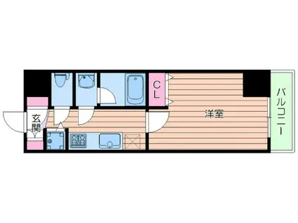 S-FORT江坂垂水町(1K/7階)の間取り写真