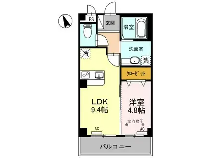 PLUS1(1LDK/3階)の間取り写真