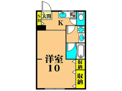 晴美マンション(1K/2階)の間取り写真