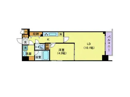 ミェーレ日本橋(1LDK/2階)の間取り写真