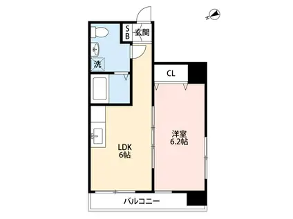 アーバン・ビルドI(1LDK/2階)の間取り写真