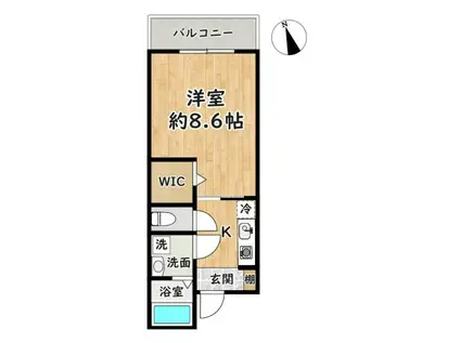 GRAN ウエスト 泰心(1K/2階)の間取り写真