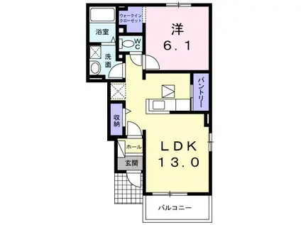 カーサフレスコII(1LDK/1階)の間取り写真