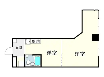 クレドール西明石Ⅲ(1DK/3階)の間取り写真