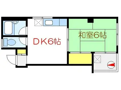 コーポ司(1DK/1階)の間取り写真