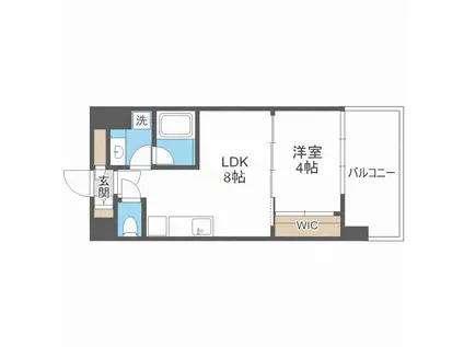 ブエナビスタ梅田ノース(1LDK/4階)の間取り写真