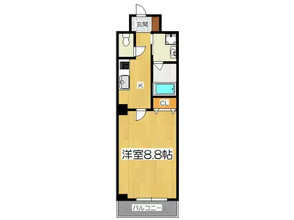 ハイブリッジ音羽(1K/5階)の間取り写真