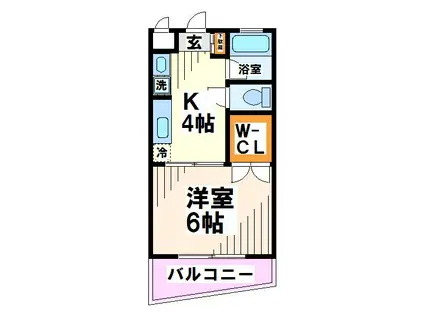 ポナール日新 当社管理物件(1K/2階)の間取り写真