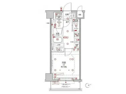 クレイシアIDZ王子(1K/3階)の間取り写真