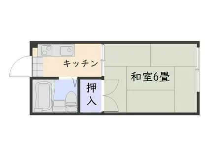 木藤ハイツ(1K/1階)の間取り写真