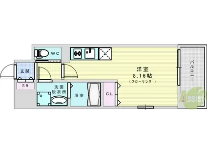 グランサンクゼロツー(ワンルーム/6階)の間取り写真