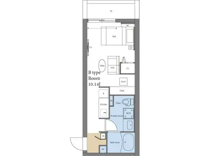 M-1 TOKYO 東矢口2(ワンルーム/4階)の間取り写真