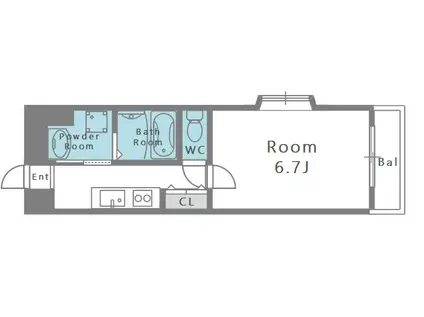 メルヴェーユ(1K/5階)の間取り写真