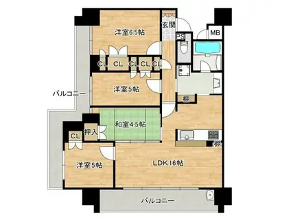 ハイク守山駅前(4LDK/2階)の間取り写真