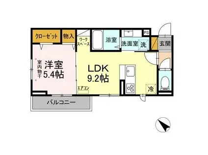 ネルンバ(1LDK/3階)の間取り写真