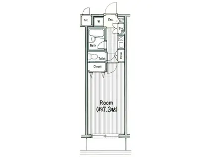 ガラ・ステージ目白(1K/2階)の間取り写真