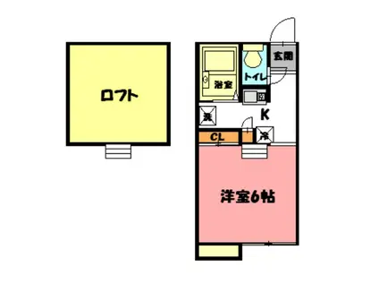 グランマ(1K/2階)の間取り写真