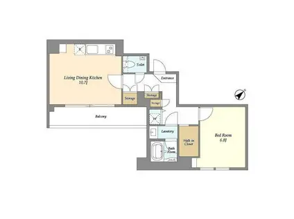 HF目黒行人坂レジデンス(1LDK/6階)の間取り写真