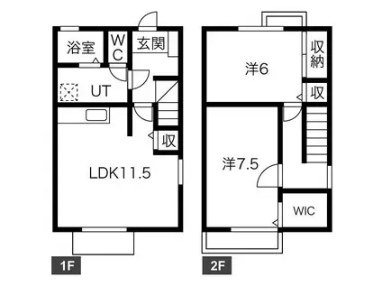 アルモニコ(2LDK/1階)の間取り写真