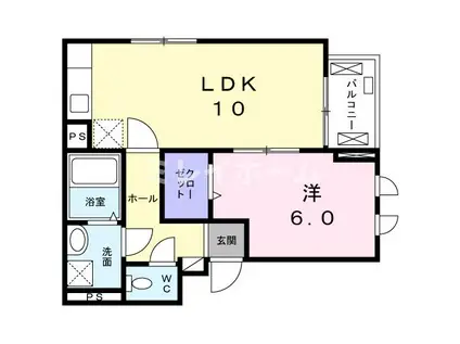 セレーノ蒲田(1LDK/2階)の間取り写真