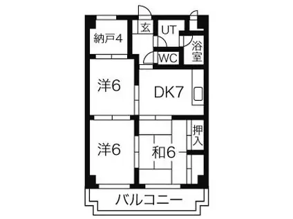 グレース川村(3SDK/2階)の間取り写真