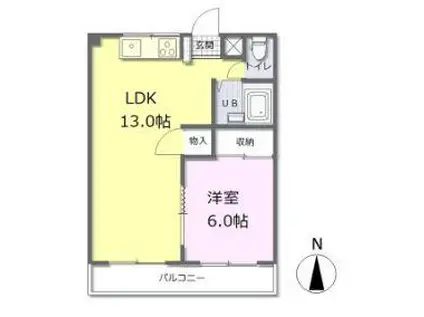 王子ハイツA(1LDK/2階)の間取り写真