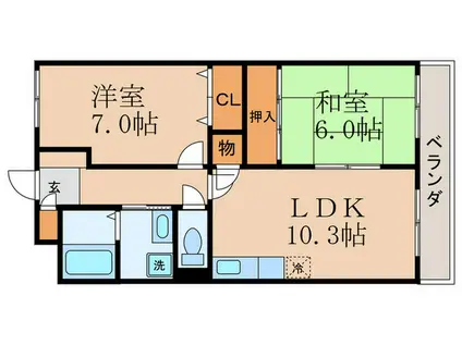 グランシア・コンフォート21(2LDK/4階)の間取り写真