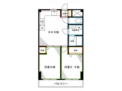 グローリス中野(2DK/3階)の間取り写真
