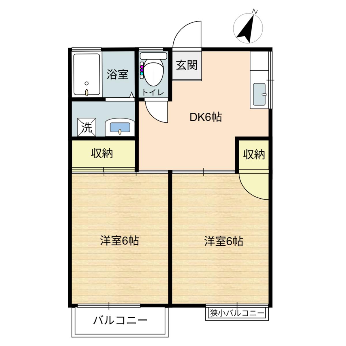メゾン静(2DK/2階)の間取り写真