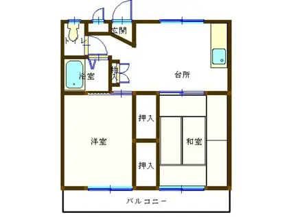 大成ビル(2DK/3階)の間取り写真