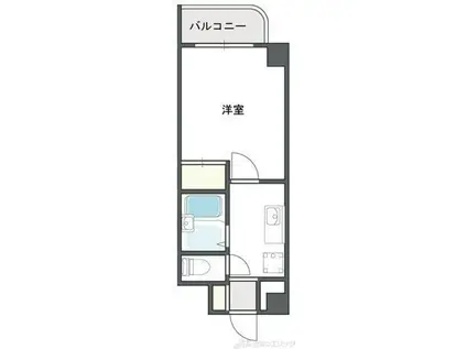 グリーンヒルズ(1K/3階)の間取り写真