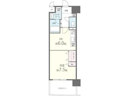 ART PENSION 高井田(1DK/7階)の間取り写真