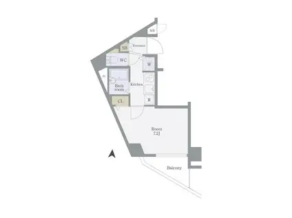 トーシンフェニックス目黒碑文谷(1K/5階)の間取り写真