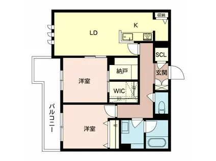 メゾンドプレズィール(2LDK/3階)の間取り写真
